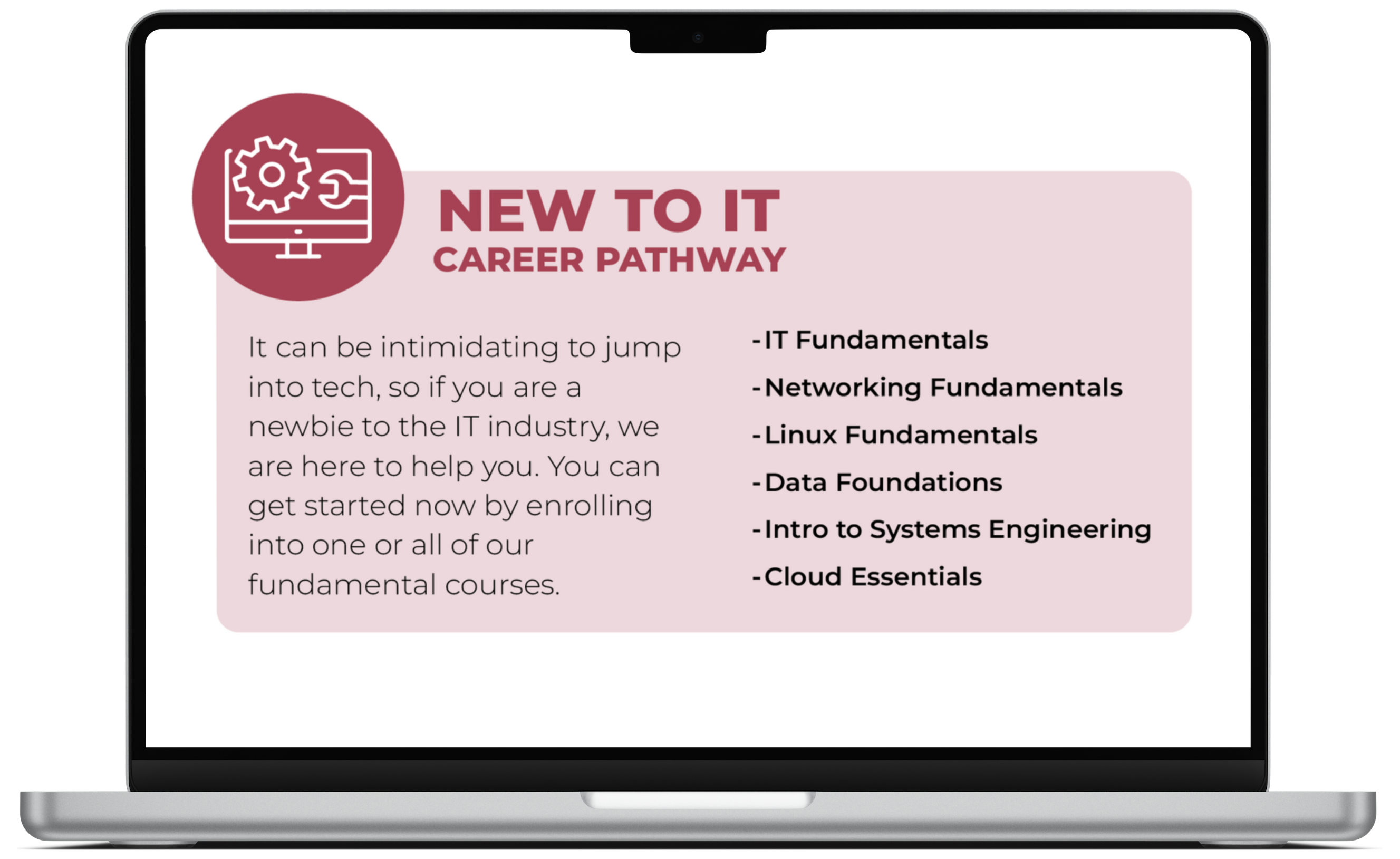Career pathway new to IT