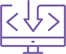 Computer arrow icon - purple