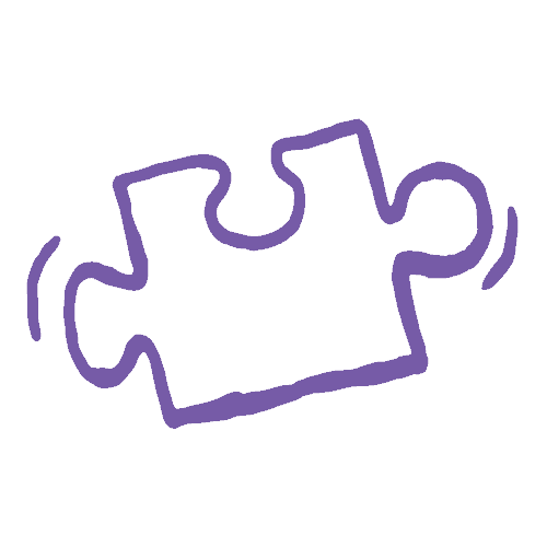 Icône de pièce de puzzle violette