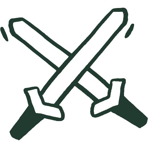 Deep green swords icon