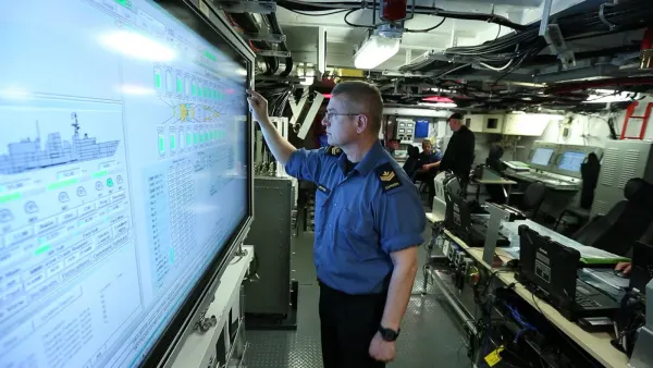 Canadian Navy screens on ship