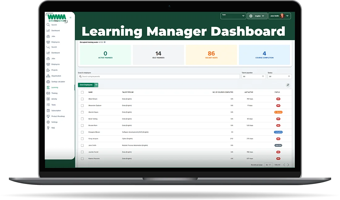 Learning Manager Dashboard
