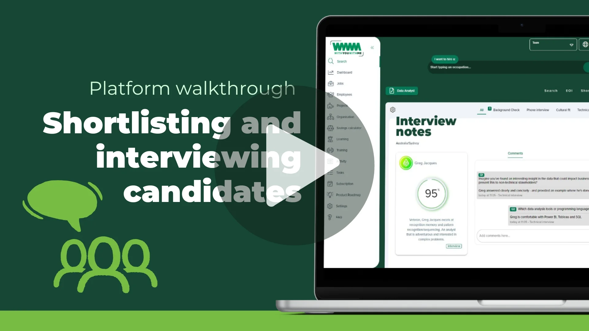 Product walkthrough - Shortlisting and interviewing candidates - video thumbnail