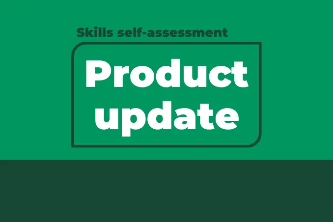 Skills self-assessment product update card
